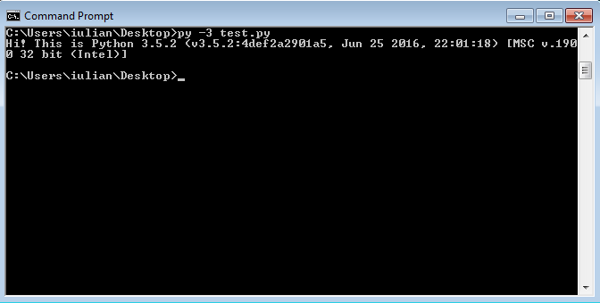 Running a python file using "py -3" alias